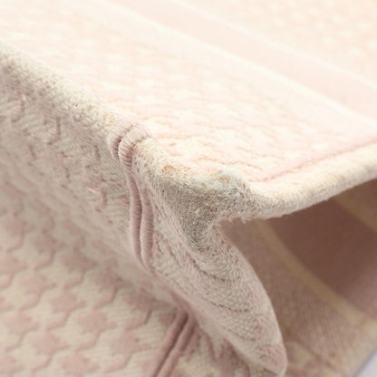 Dior Tote Bag Book Medium Houndstooth Pink White Canvas — view 8