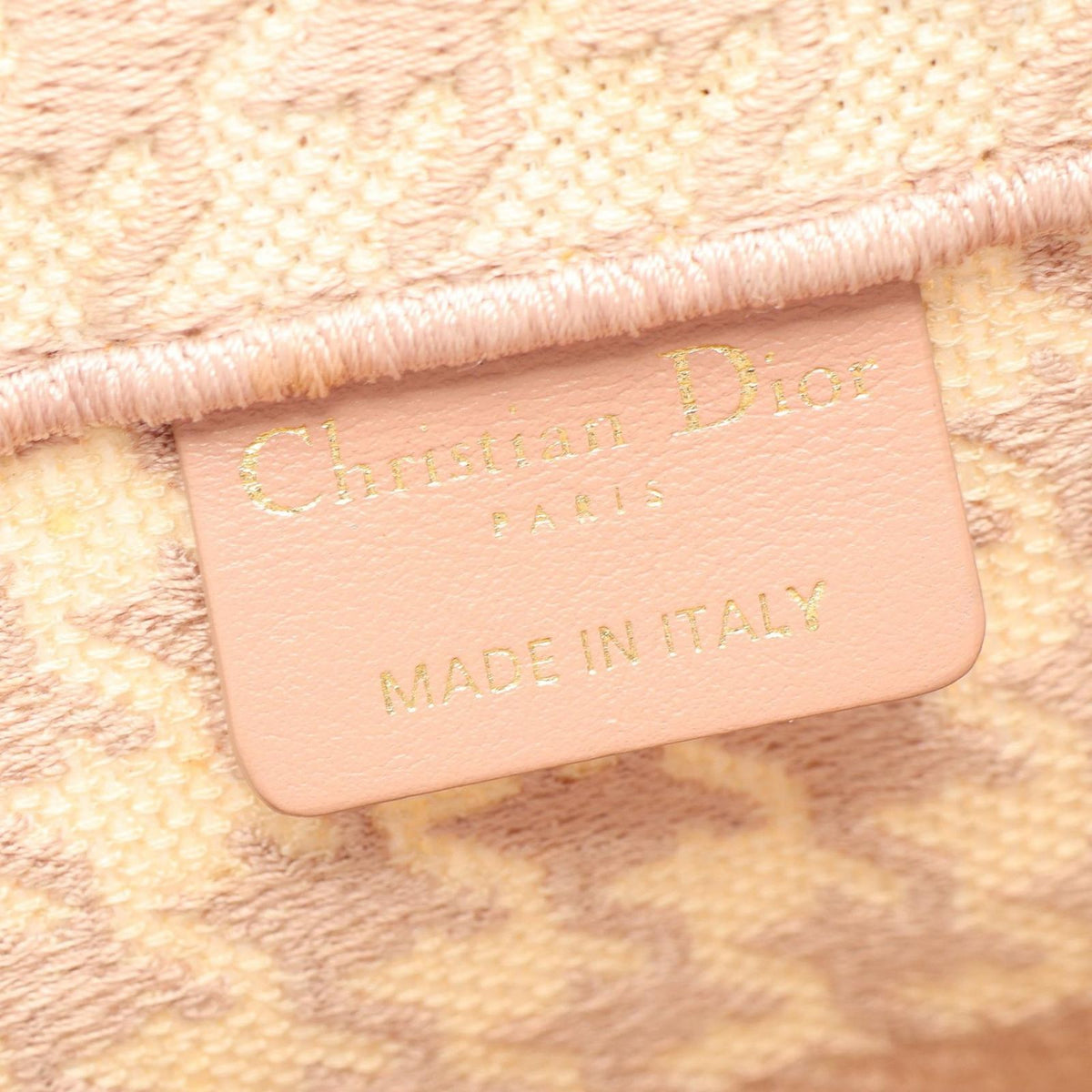 Dior Tote Bag Book Medium Houndstooth Pink White Canvas — view 4