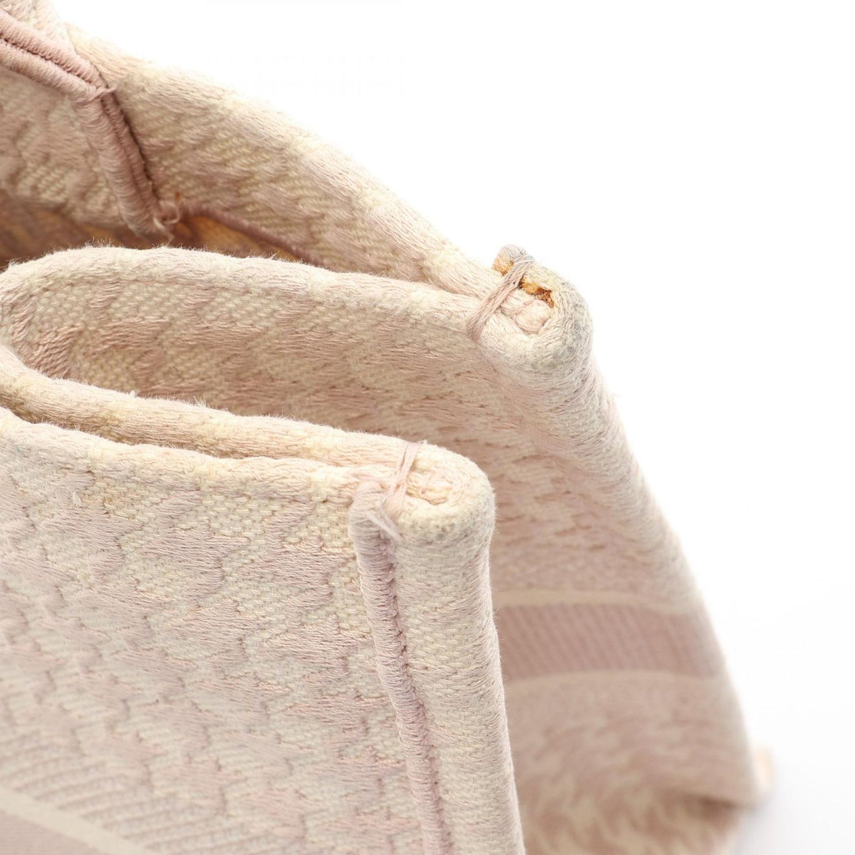 Dior Tote Bag Book Medium Houndstooth Pink White Canvas — view 7