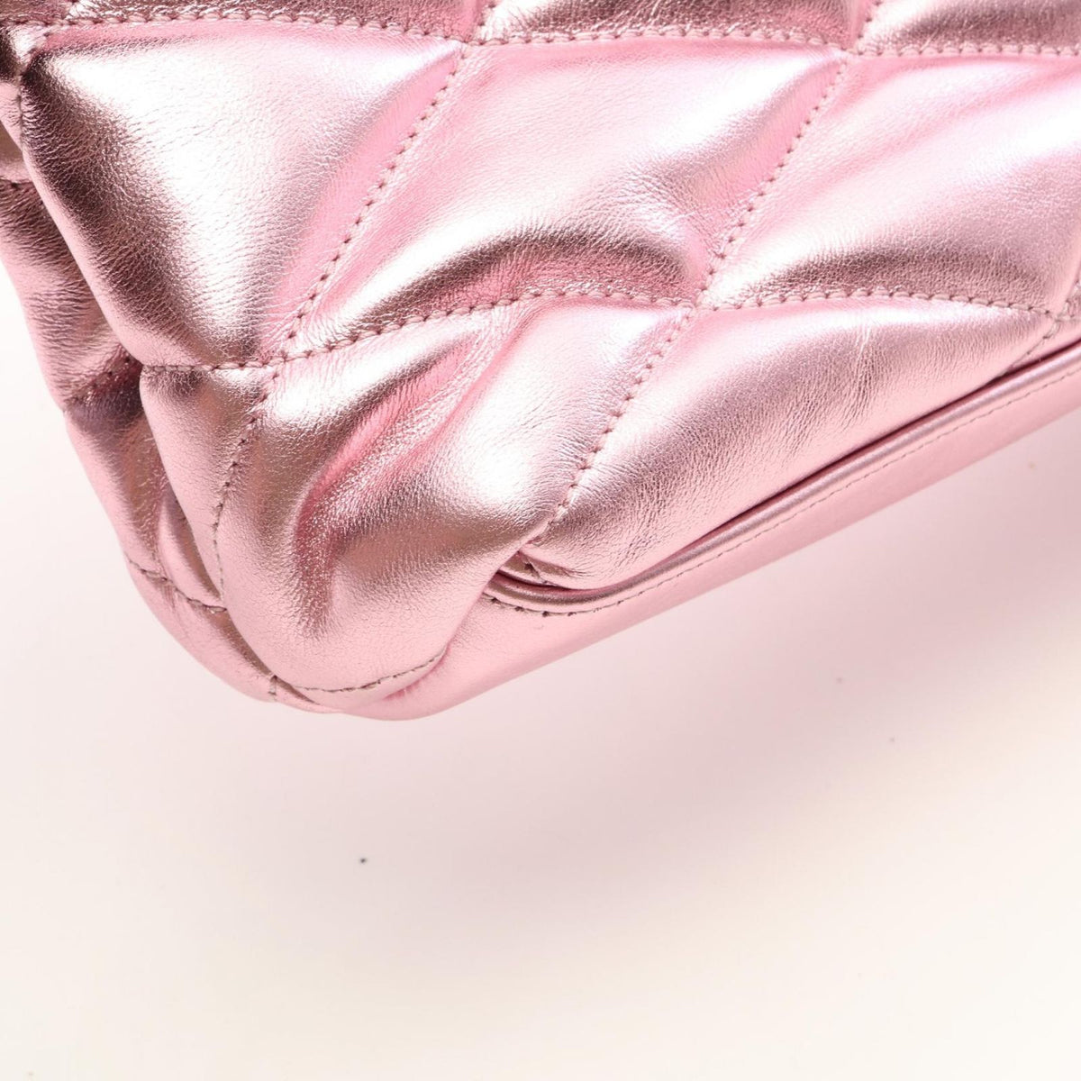 Saint Laurent Paris Clutch YSL Metal Pink Leather — view 6