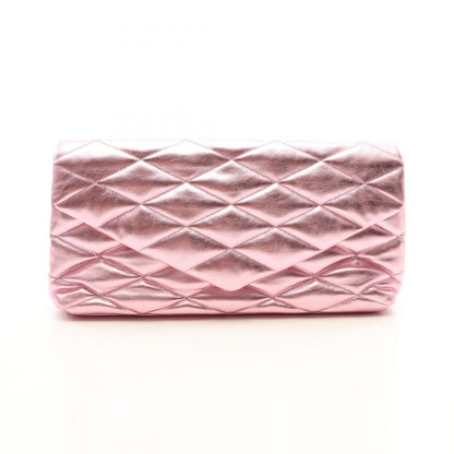 Saint Laurent Paris Clutch YSL Metal Pink Leather