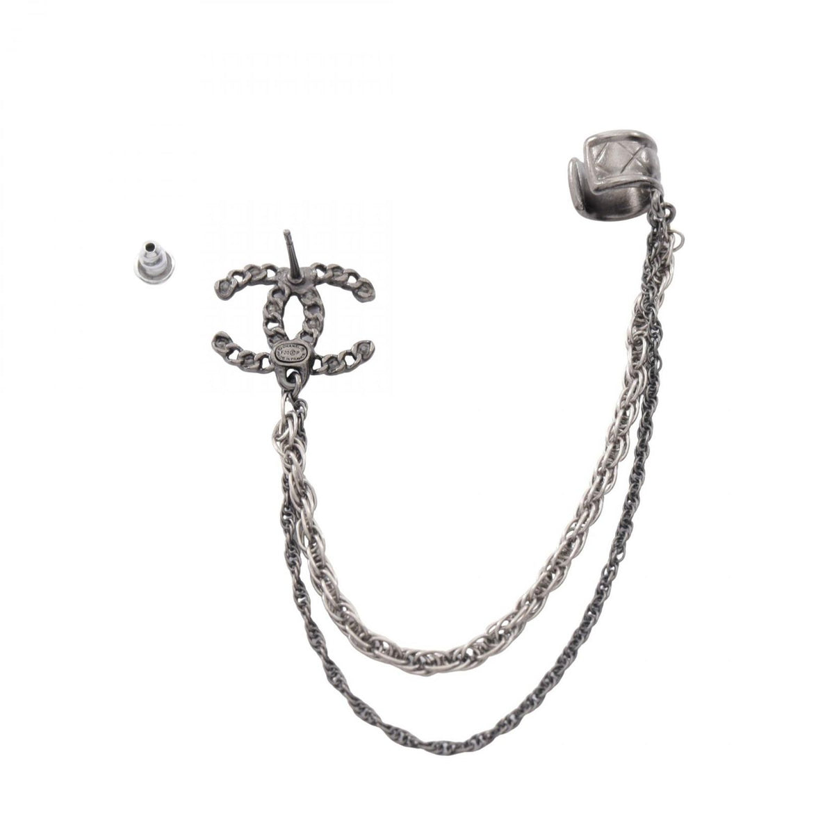Chanel CC Logo Chain Ear Cuff Earrings — view 2