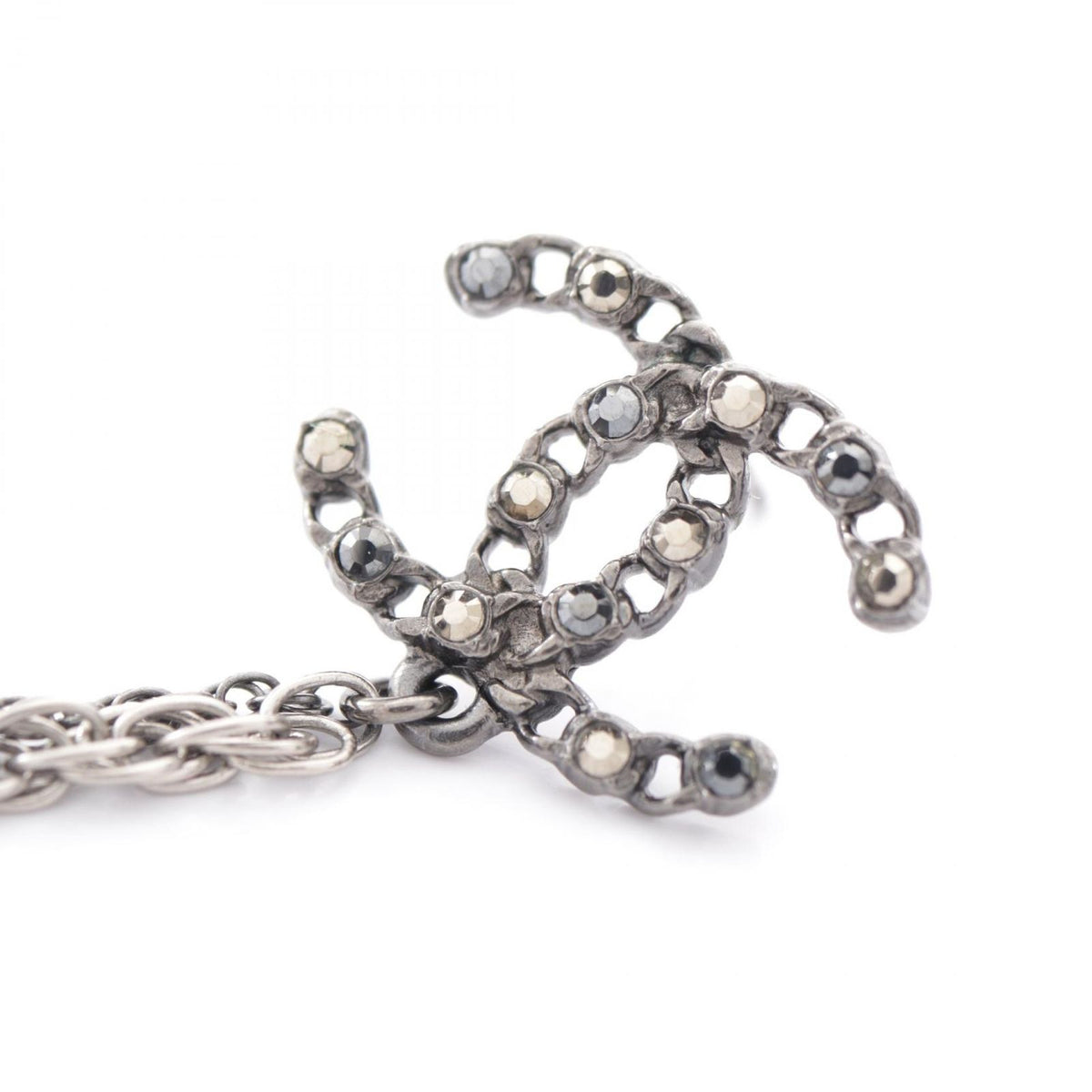 Chanel CC Logo Chain Ear Cuff Earrings — view 4
