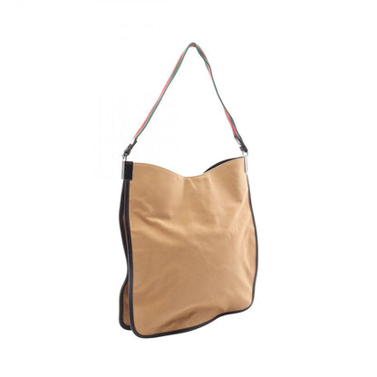 Gucci Shoulder Bag Sherry Line Beige Dark Brown Canvas Leather — view 2