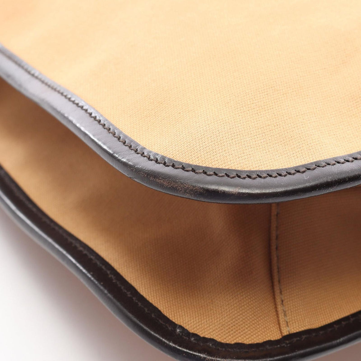 Gucci Shoulder Bag Sherry Line Beige Dark Brown Canvas Leather — view 5