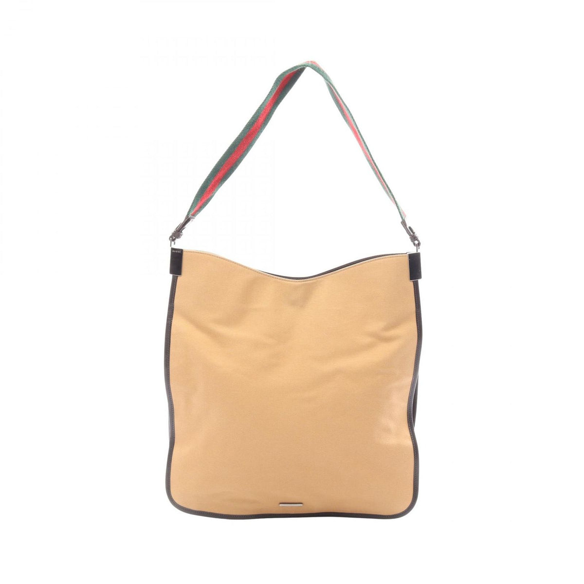 Gucci Shoulder Bag Sherry Line Beige Dark Brown Canvas Leather