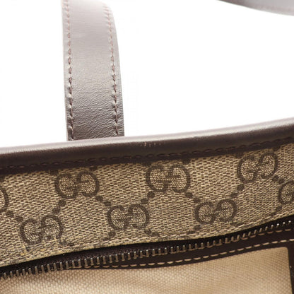 Gucci Tote Bag GG Supreme Beige Brown Leather — view 6