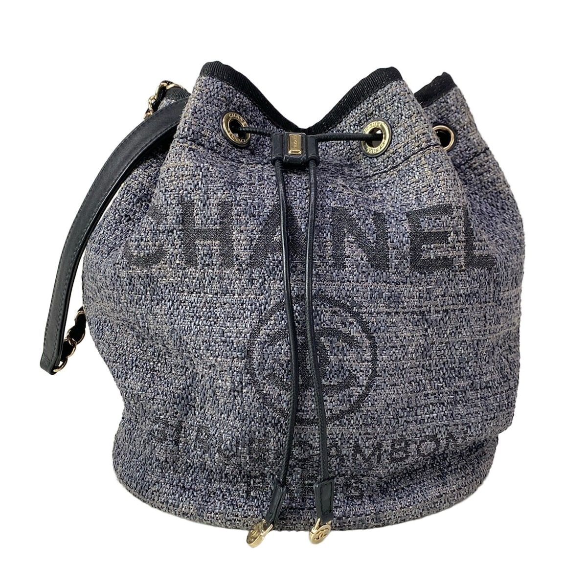 Chanel Shoulder Bag Deauville Navy Leather