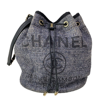Chanel Shoulder Bag Deauville Navy Leather