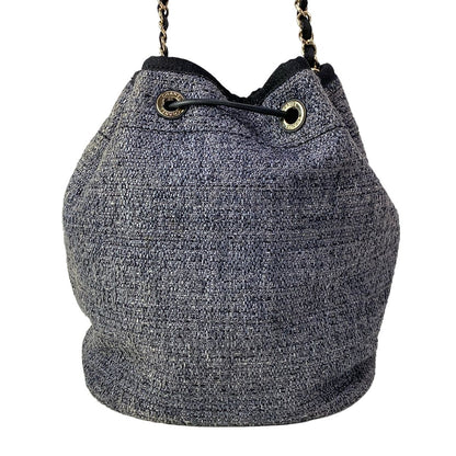 Chanel Shoulder Bag Deauville Navy Leather — view 3
