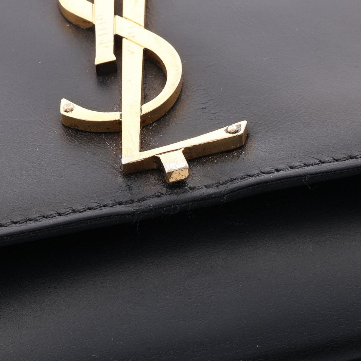 Saint Laurent Paris Shoulder Bag Kate Monogram Black Leather Chain — view 5