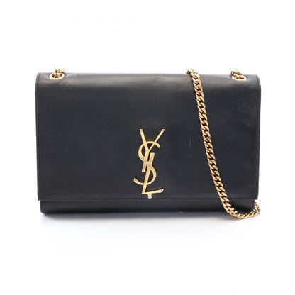 Saint Laurent Paris Shoulder Bag Kate Monogram Black Leather Chain