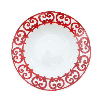 Hermes Tableware Guadalquivir Soup Plate White Red