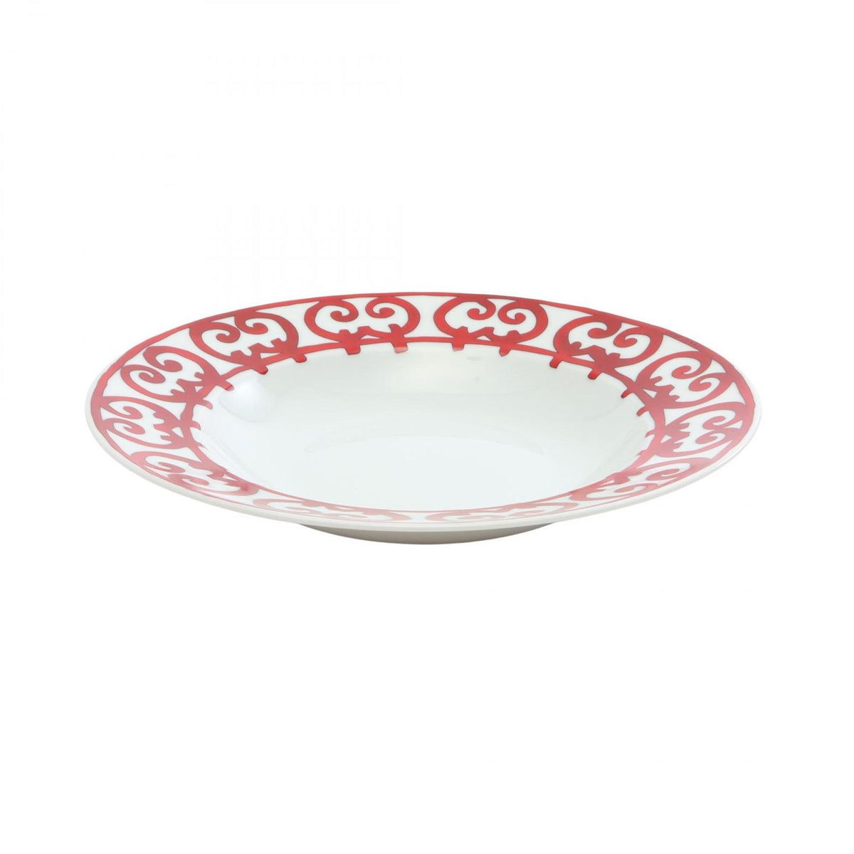 Hermes Tableware Guadalquivir Soup Plate White Red — view 3