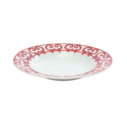 Hermes Tableware Guadalquivir Soup Plate White Red — view 3
