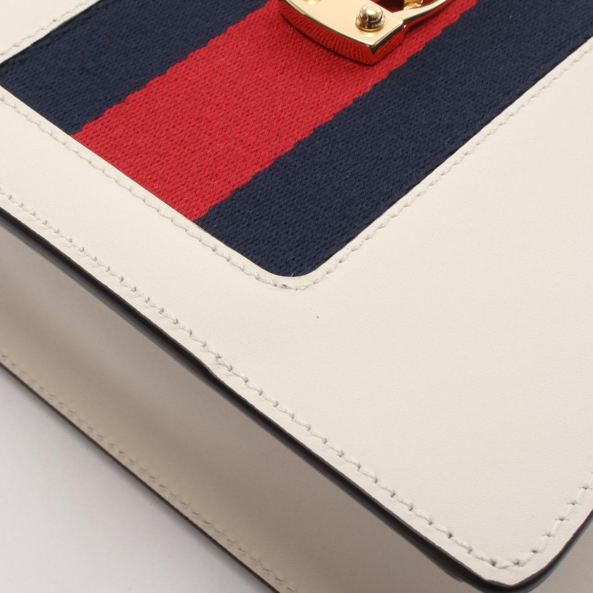 Gucci Sylvie Sherry Line 2-Way White Red Navy Leather Mini Bag — view 5