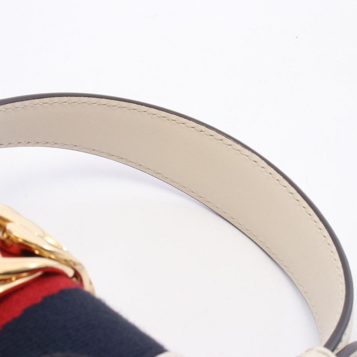 Gucci Sylvie Sherry Line 2-Way White Red Navy Leather Mini Bag — view 6