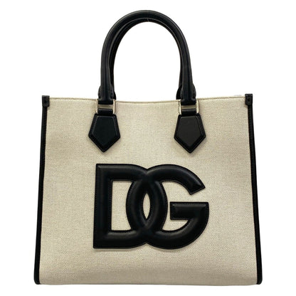 Dolce & Gabbana Tote Bag White Black Leather