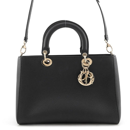 Dior Handbag Lady D-saia Medium 2-Way Black