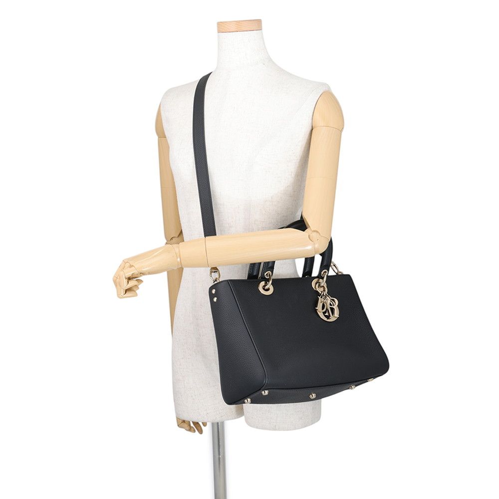 Dior Handbag Lady D-saia Medium 2-Way Black — view 5