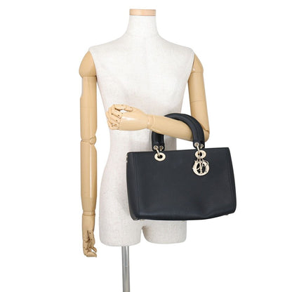 Dior Handbag Lady D-saia Medium 2-Way Black — view 4