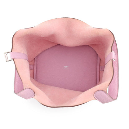 Hermes Handbag Picotin Lock MM Mauve Sylvestre Silver Taurillon Clemence Tote — view 5
