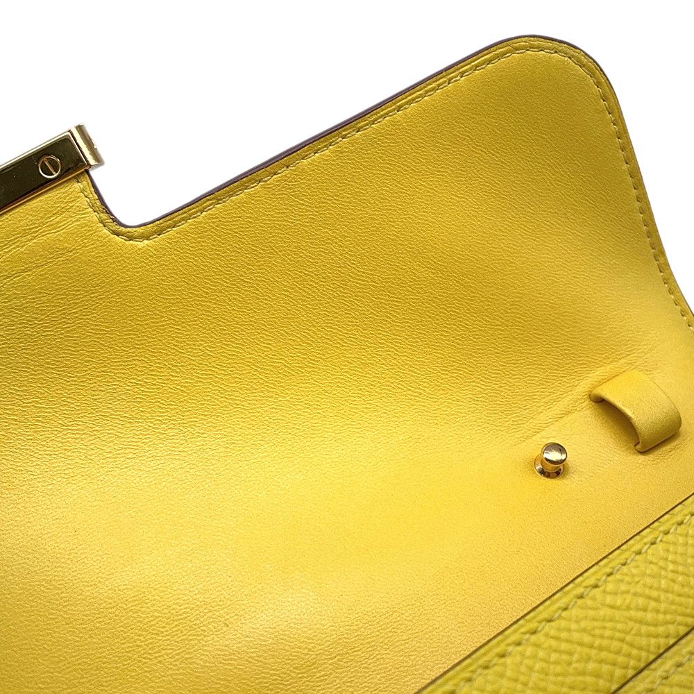 Hermes Wallet Constance to Go Long Jaune Naple Gold Epsom — view 7