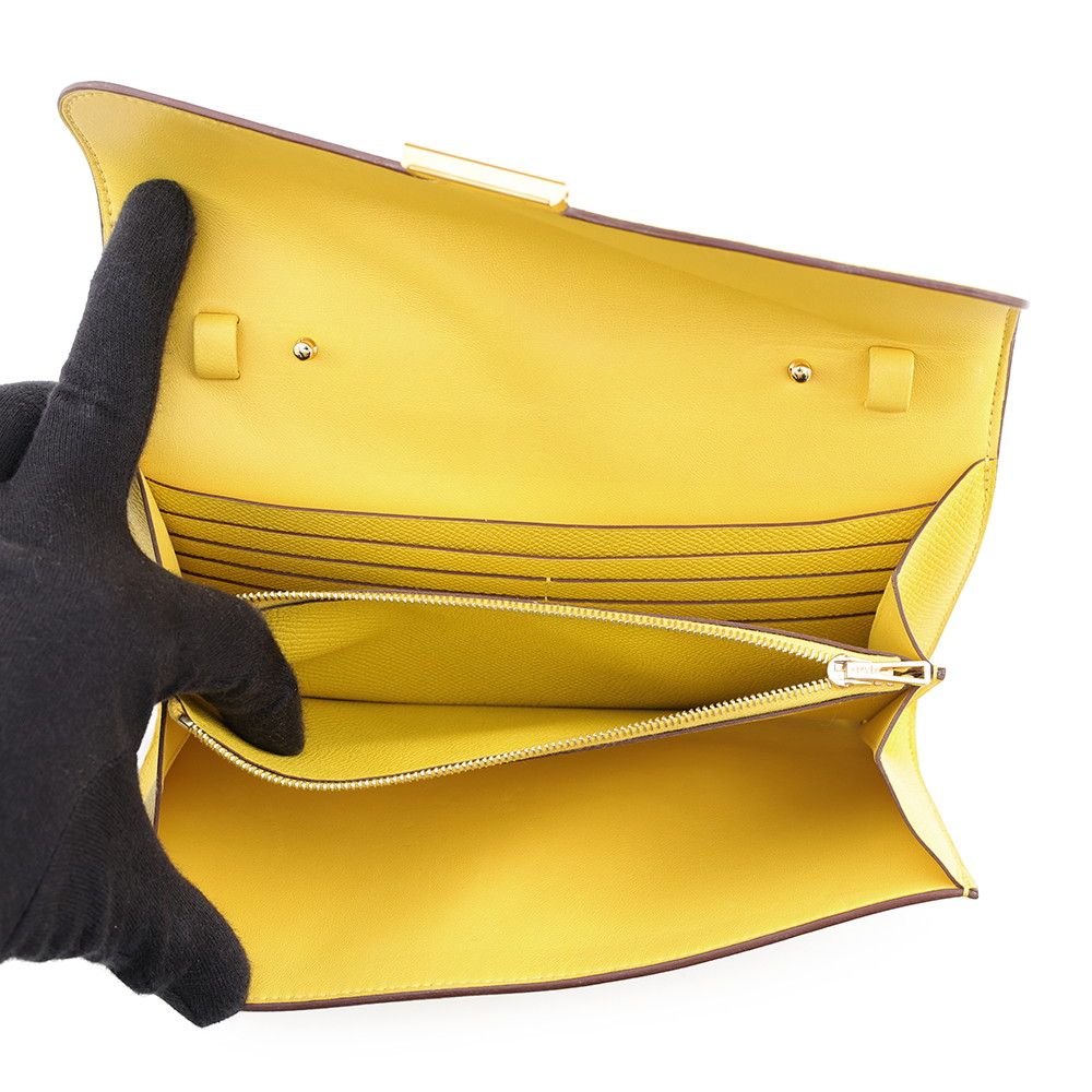 Hermes Wallet Constance to Go Long Jaune Naple Gold Epsom — view 5