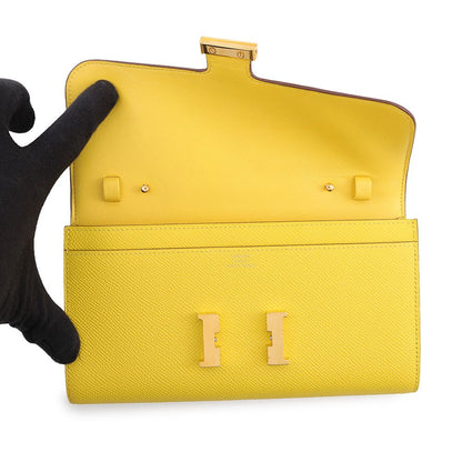Hermes Wallet Constance to Go Long Jaune Naple Gold Epsom — view 4