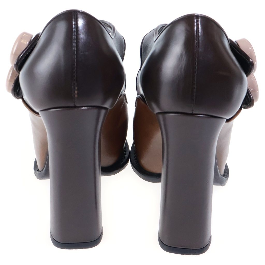Louis Vuitton Bicolor Platform Sandals Brown — view 3