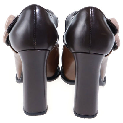 Louis Vuitton Bicolor Platform Sandals Brown — view 3