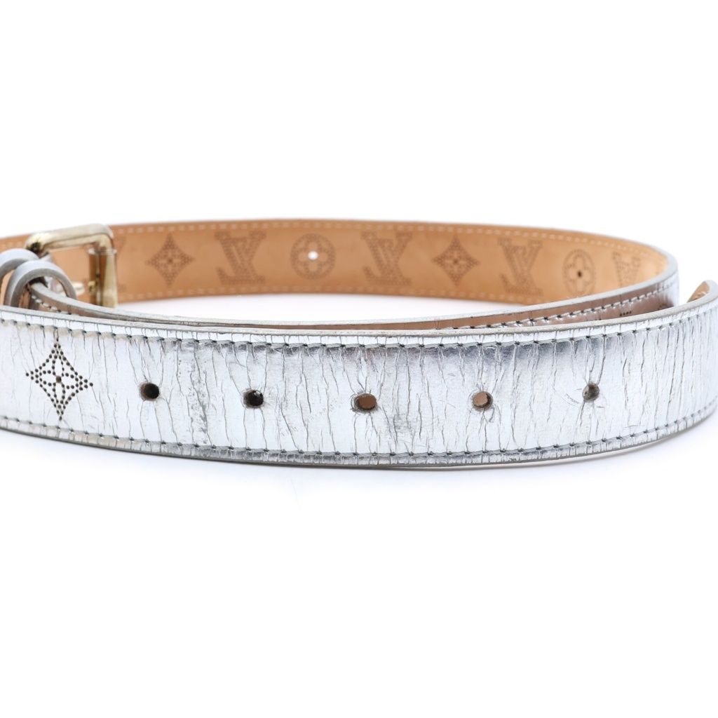 Louis Vuitton Monogram Mahina Belt Silver Perforation — view 5