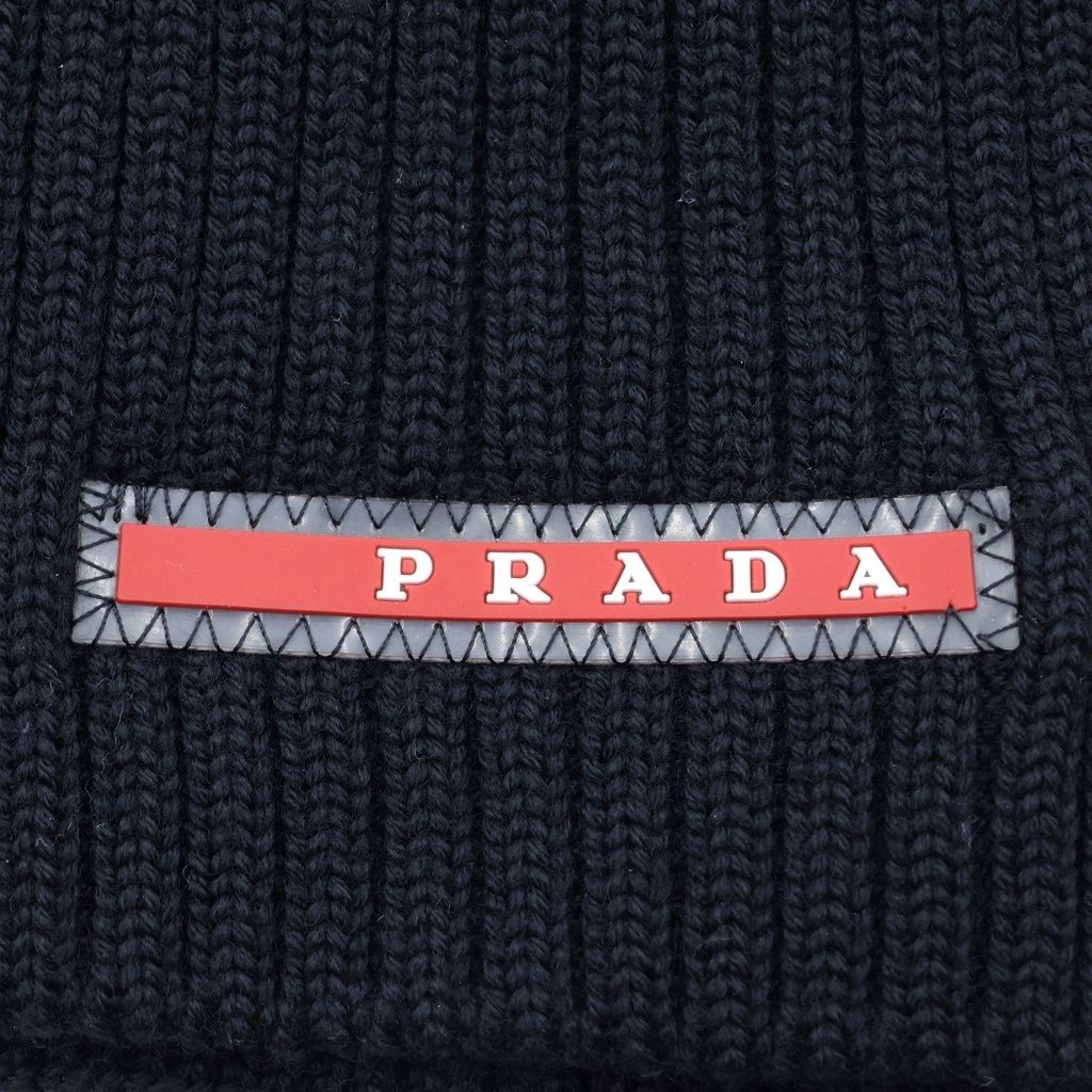 Prada Sport Rubber Wool Scarf Black — view 3