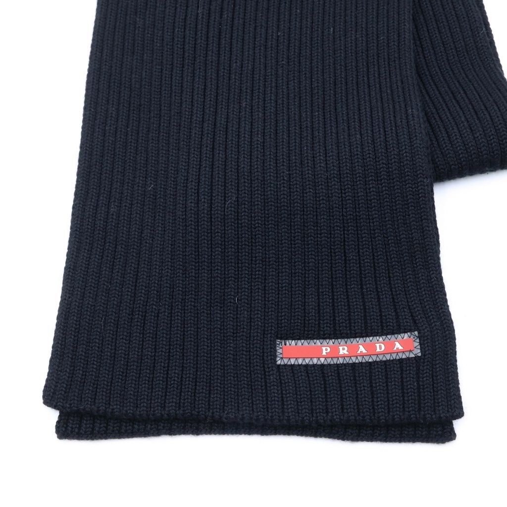 Prada Sport Rubber Wool Scarf Black — view 2