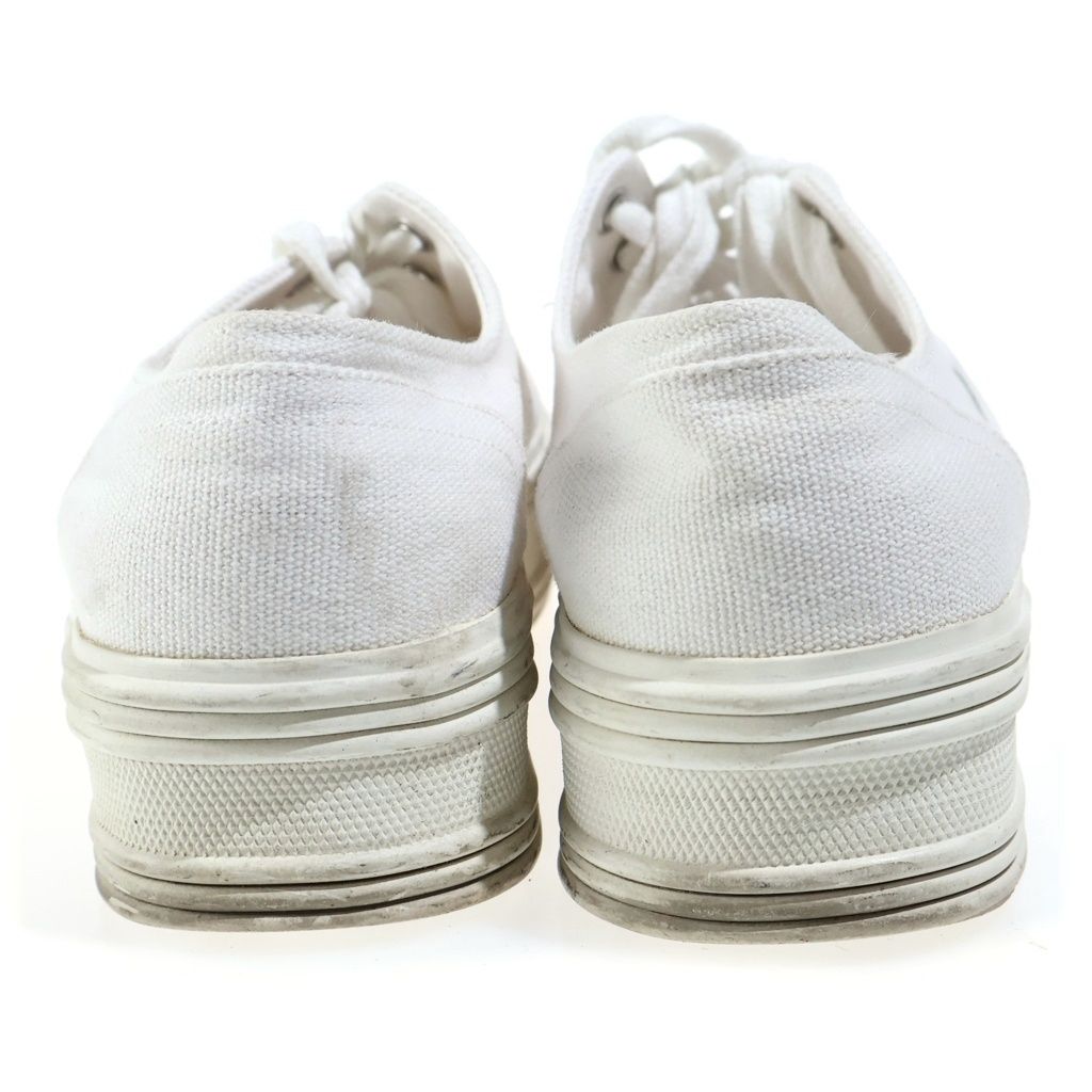 Celine Triomphe Jane Lace-up Low-Top Sneakers White Canvas — view 3