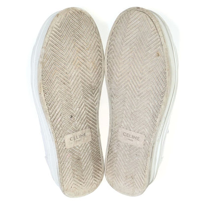 Celine Triomphe Jane Lace-up Low-Top Sneakers White Canvas — view 5