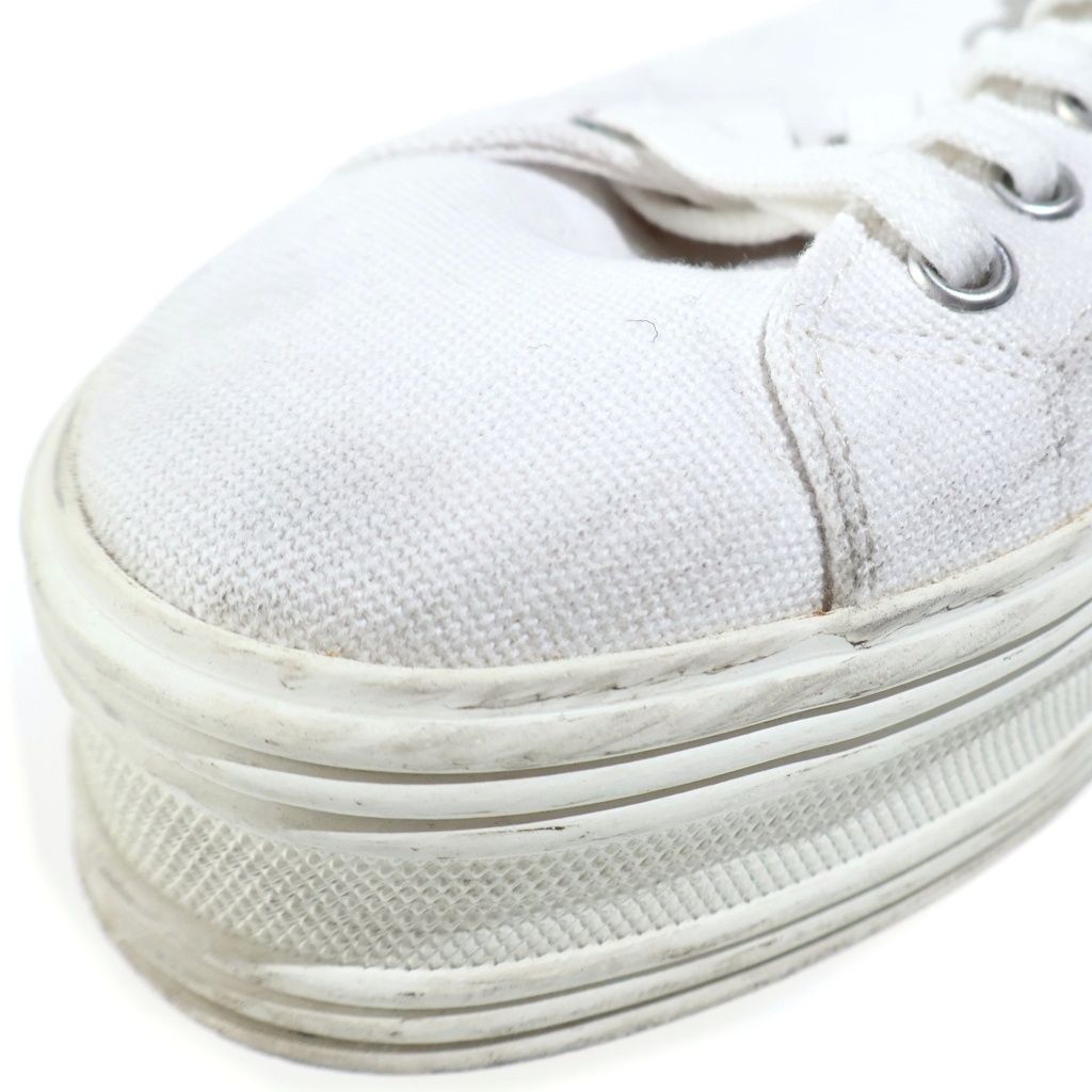 Celine Triomphe Jane Lace-up Low-Top Sneakers White Canvas — view 6