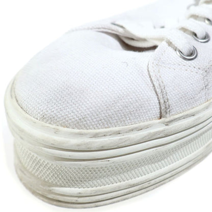 Celine Triomphe Jane Lace-up Low-Top Sneakers White Canvas — view 6