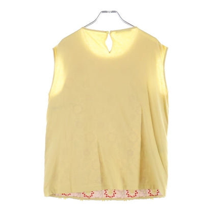 Prada Floral Embroidery Sleeveless Top Tank Top Front Silk Blend — view 2