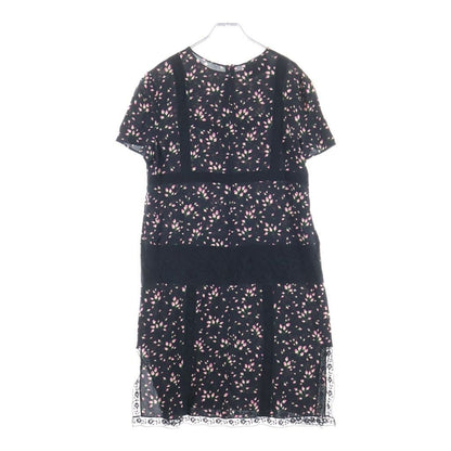 Prada Floral Chiffon Lace Dress Paneled Black — view 2