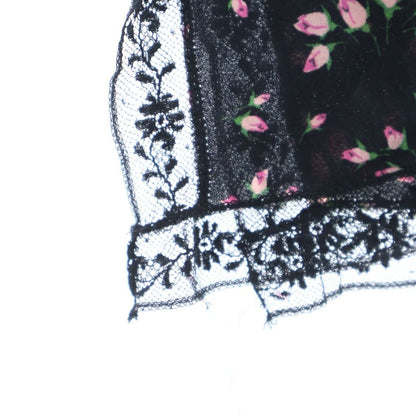 Prada Floral Chiffon Lace Dress Paneled Black — view 6