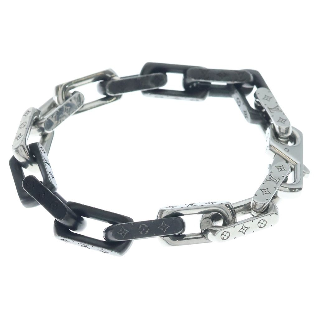 Louis Vuitton Collier Monogram Chain Bracelet Black Silver — view 3