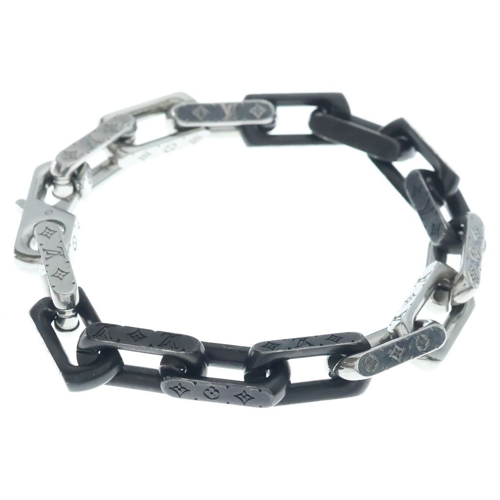 Louis Vuitton Collier Monogram Chain Bracelet Black Silver — view 4