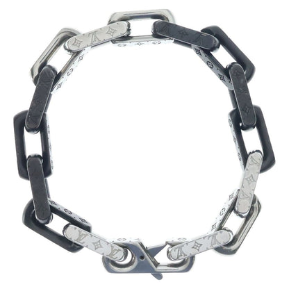 Louis Vuitton Collier Monogram Chain Bracelet Black Silver