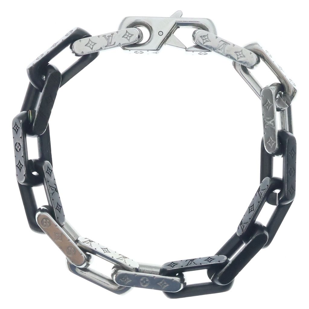 Louis Vuitton Collier Monogram Chain Bracelet Black Silver — view 2