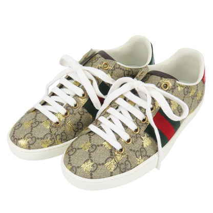 Gucci Sneakers Ace Bee GG Supreme Canvas Beige Red Green White Sherry Low