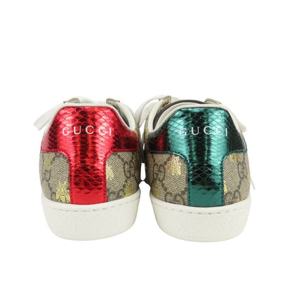Gucci Sneakers Ace Bee GG Supreme Canvas Beige Red Green White Sherry Low — view 4