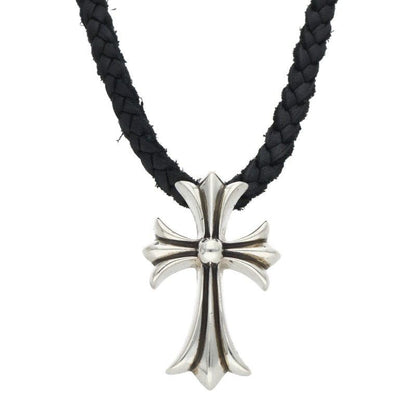 Chrome Hearts CH Cross BC Small CH Crossboro Chip Silver Necklace