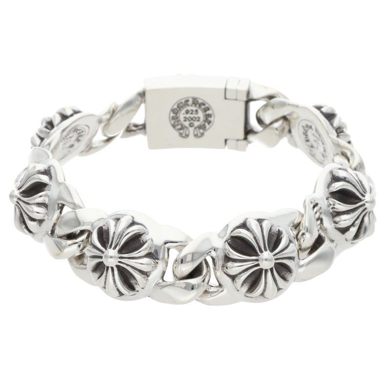 Chrome Hearts Cross Link Silver Bracelet — view 2