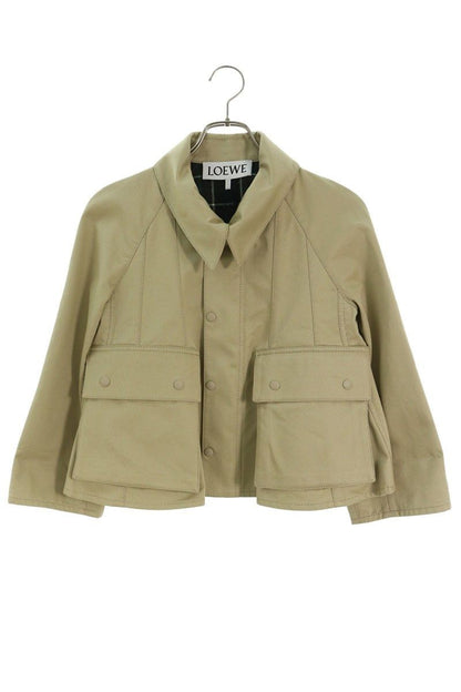 Loewe Lining Check Cropped Trapeze Jacket 32